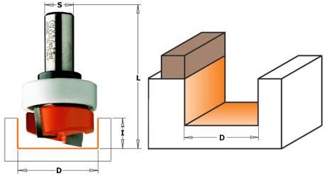 Fraise à chanfreiner CMT - Angle 22,5° - Queue de 12 mm avec roulement